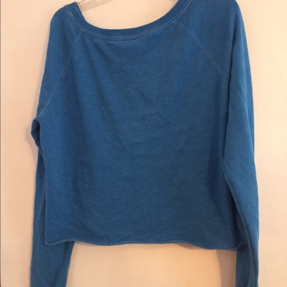 PINK Victoria's Secret Blue Crop Sweater Large - Picture 4 of 4