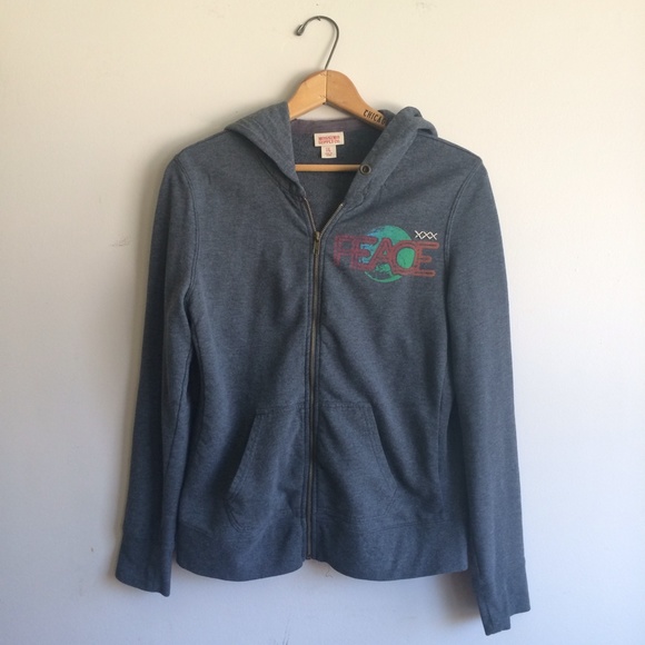 (!!!) Grey Peace Sign Hoodie