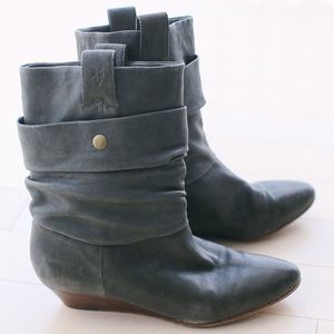 Frye Sam Double Shaft Ankle Boots in Gray
