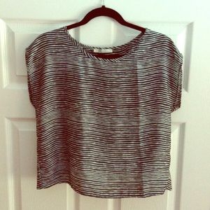 Rumors striped silk top with open back