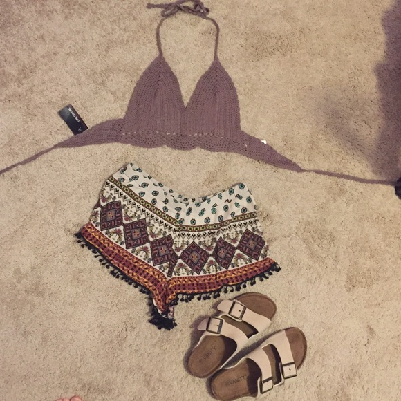 Tops - Crochet Bralette and shorts