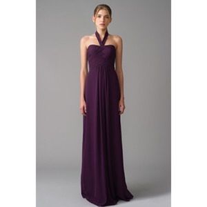 Monique Lhuillier Bridesmaids Chiffon Dress 450021