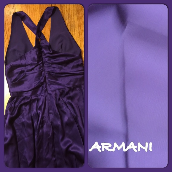 SALE🌷2-ARMANI EXCHANGE PURPLE SILK COCKTAIL DRESS - Picture 4 of 4