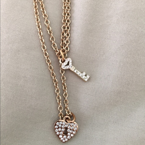Coach layered gold lock & key necklace (new)