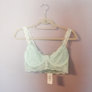 Mint green lace bralet