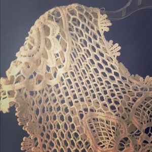 Lace overlay tunic dress.