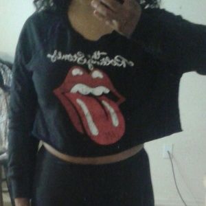 Rolling stones crop sweater
