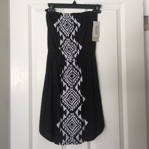 Billabong tribal patterned strapless dress
