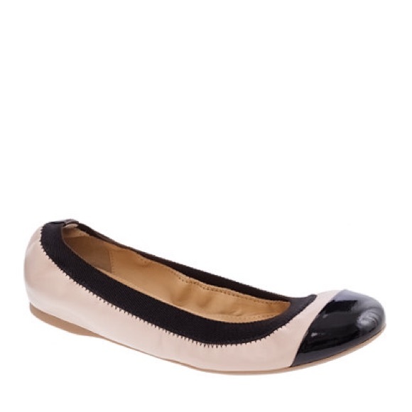 J. Crew Shoes - J Crew Mila Cap toe Leather Ballet Flats