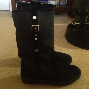 Authentic black coach boots