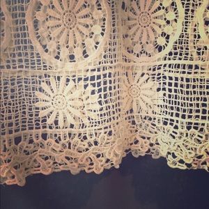 Lace overlay tunic dress.