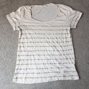 J Crew sequined stripe tshirt