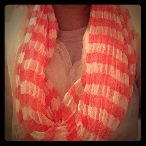 Pink and white scarf