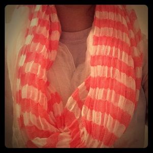 Pink and white scarf
