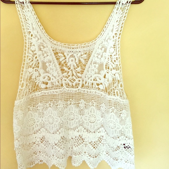 White crochet tank top
