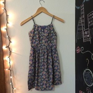 Floral Dark Blue Dress