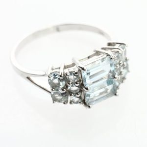 14k White Gold & Aquamarine Gemstone Ring