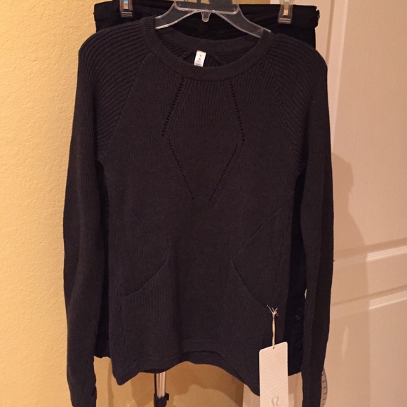 lululemon athletica Outerwear - Lululemon Athletica cotton dark grey sweater 8.