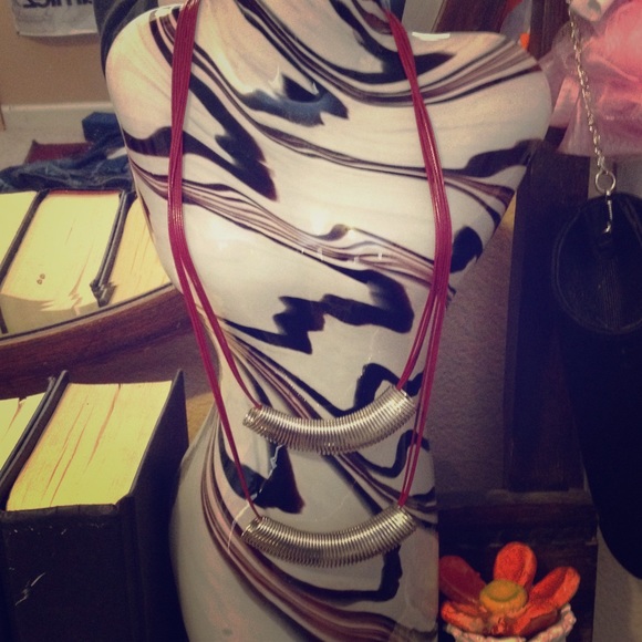 Cute chic magenta and spring necklace