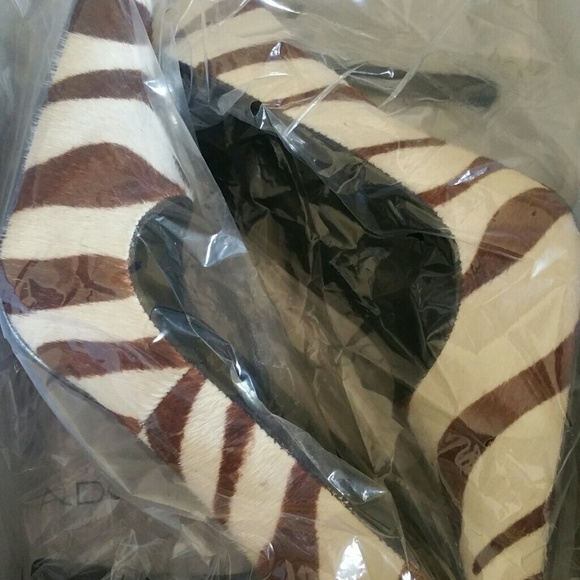 Aldo brown zebra striped shoes