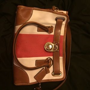 *REDUCED* AUTHENTIC CREME/RED MICHAEL KORS HANDBAG