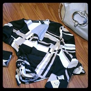 Multi colored wrap blouse