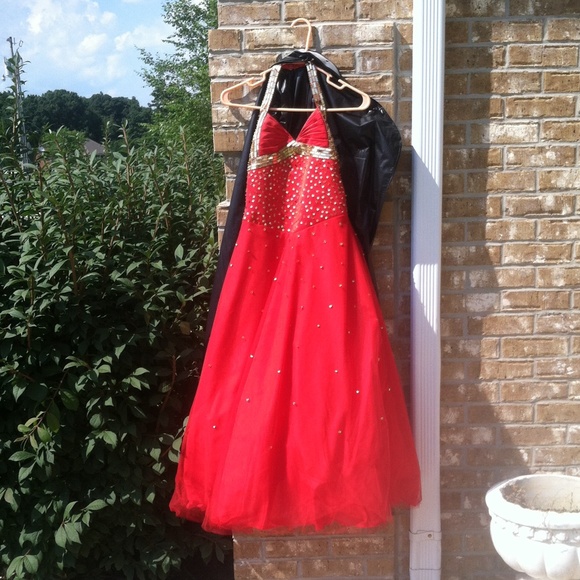 A red pageant dress