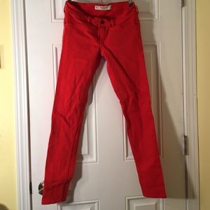 Abercrombie and Fitch Red Skinny Jeans