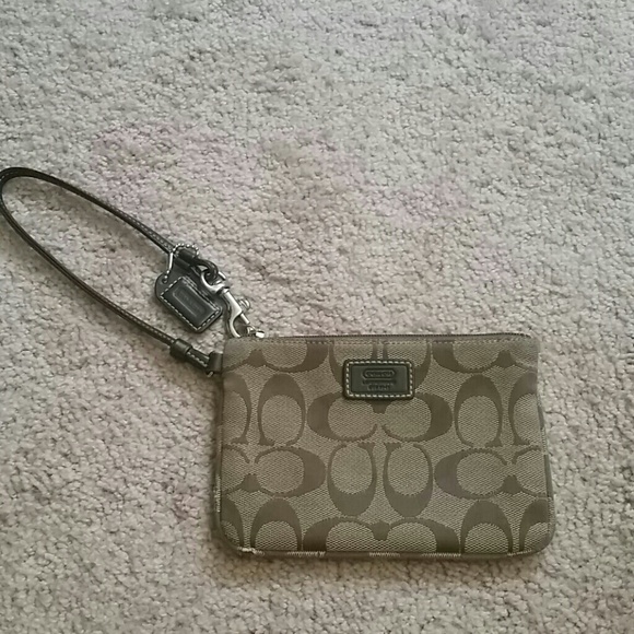 Authentic brown coach wristlet