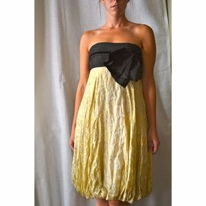 NWT MARCHESA NOTTE Gold Silk Brocade Bubble Dress