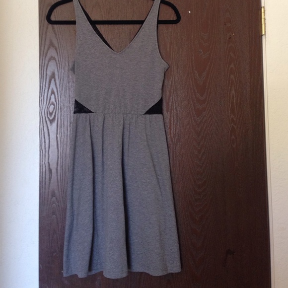 Gray Forever 21 Dress with black lace back