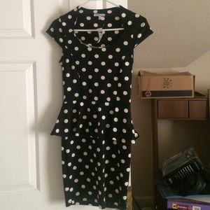 Peplum polkadot dress