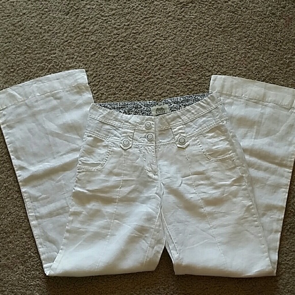 White linen pants