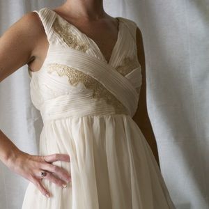 NWT Ivory and Gold Minuet Fit and Flare Dress