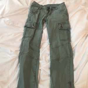 Skinny army green cargo pants