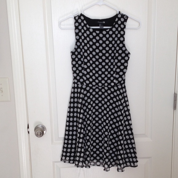 F21 polka dot skater dress
