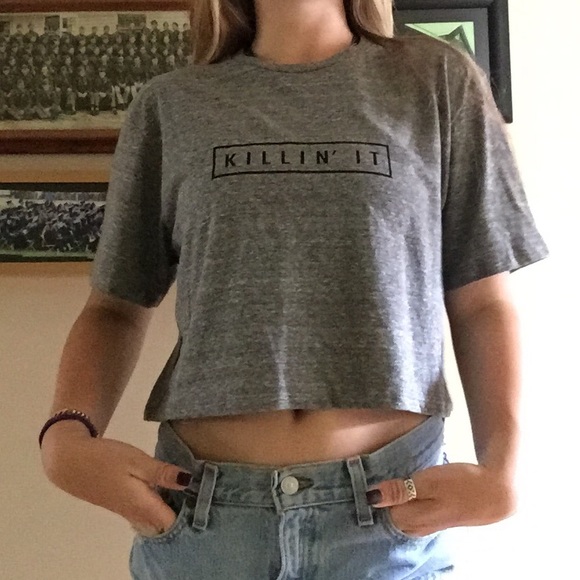 Killin it crop grey T-shirt - Picture 8 of 12