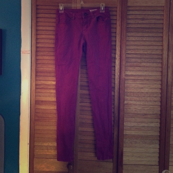 Purple stretchy jeans