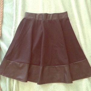 Black semi leather skirt
