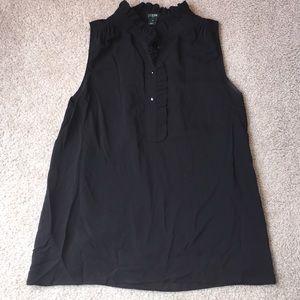 Black silky J Crew blouse size 8