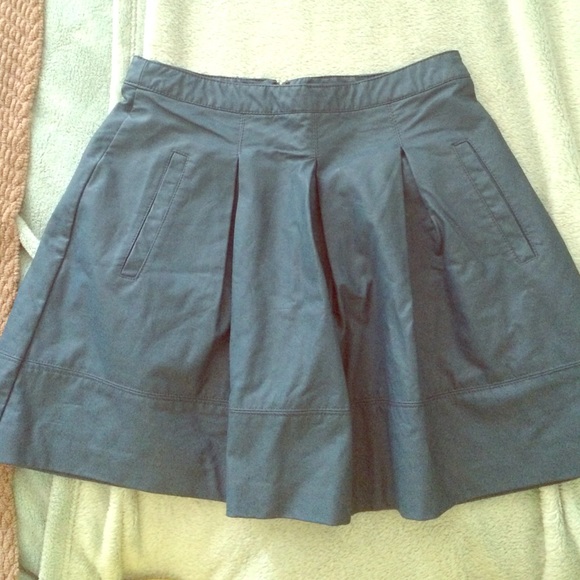 Blue leather skirt
