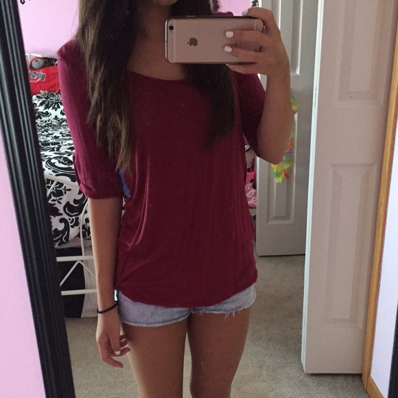 Charlotte Russe Tops - Maroon open back top