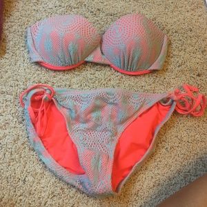 Hot pink & light blue swimsuit