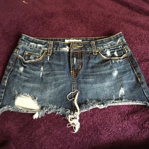 Aeropostale Distressed Denim Mini Skirt