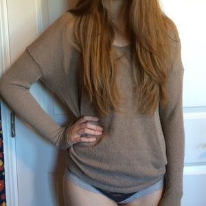 Foreign exchange tan sweater