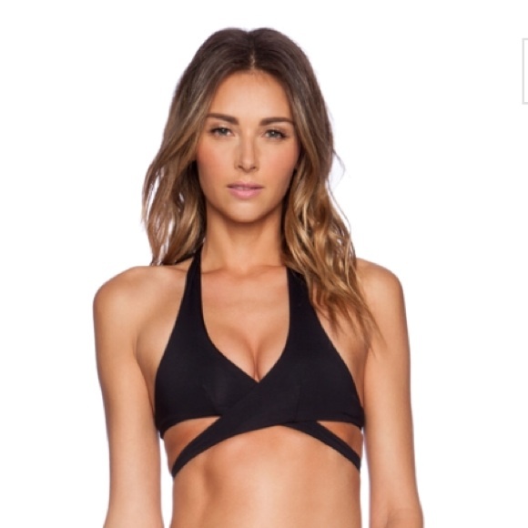 LISA LOZANO cut out bikini top in black