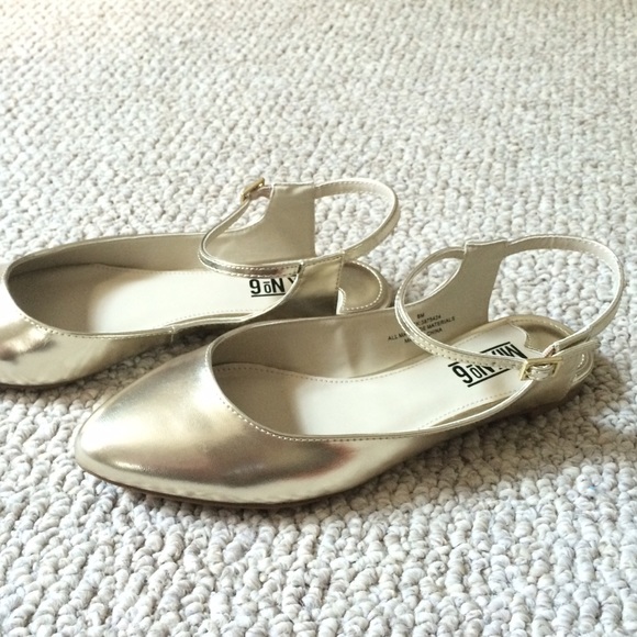 Mix No. 6 Gold Metallic Ballet Flat Sling Back