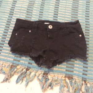 Black jean shorts