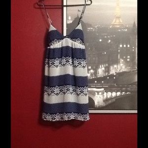 White and blue summer spring dress