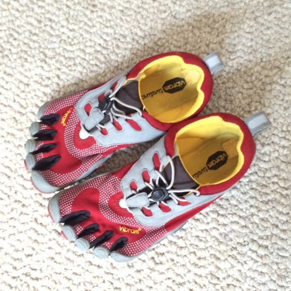Red Vibram Five Finger Shoes- Lace up